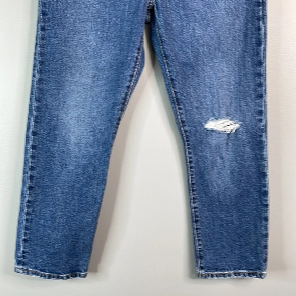 LEVIS 501 Premium High Waisted Button Fly Jeans Blue Medium Wash Distressed 27 - Picture 4 of 13